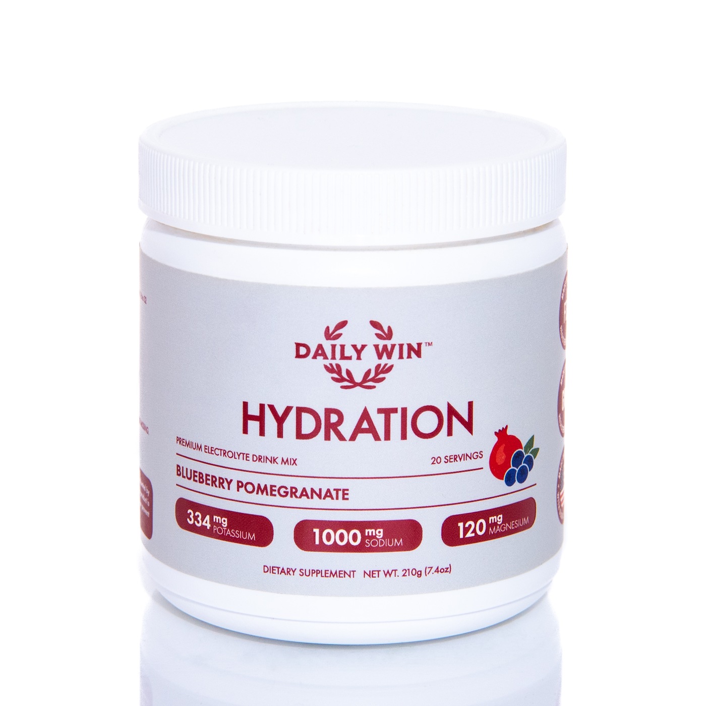 Daily Win Blueberry Pomegranate electrolyte tub, 20 servings
